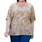 On The Plus Side - Rayon Short Sleeve V-Neck Blouse - Plus