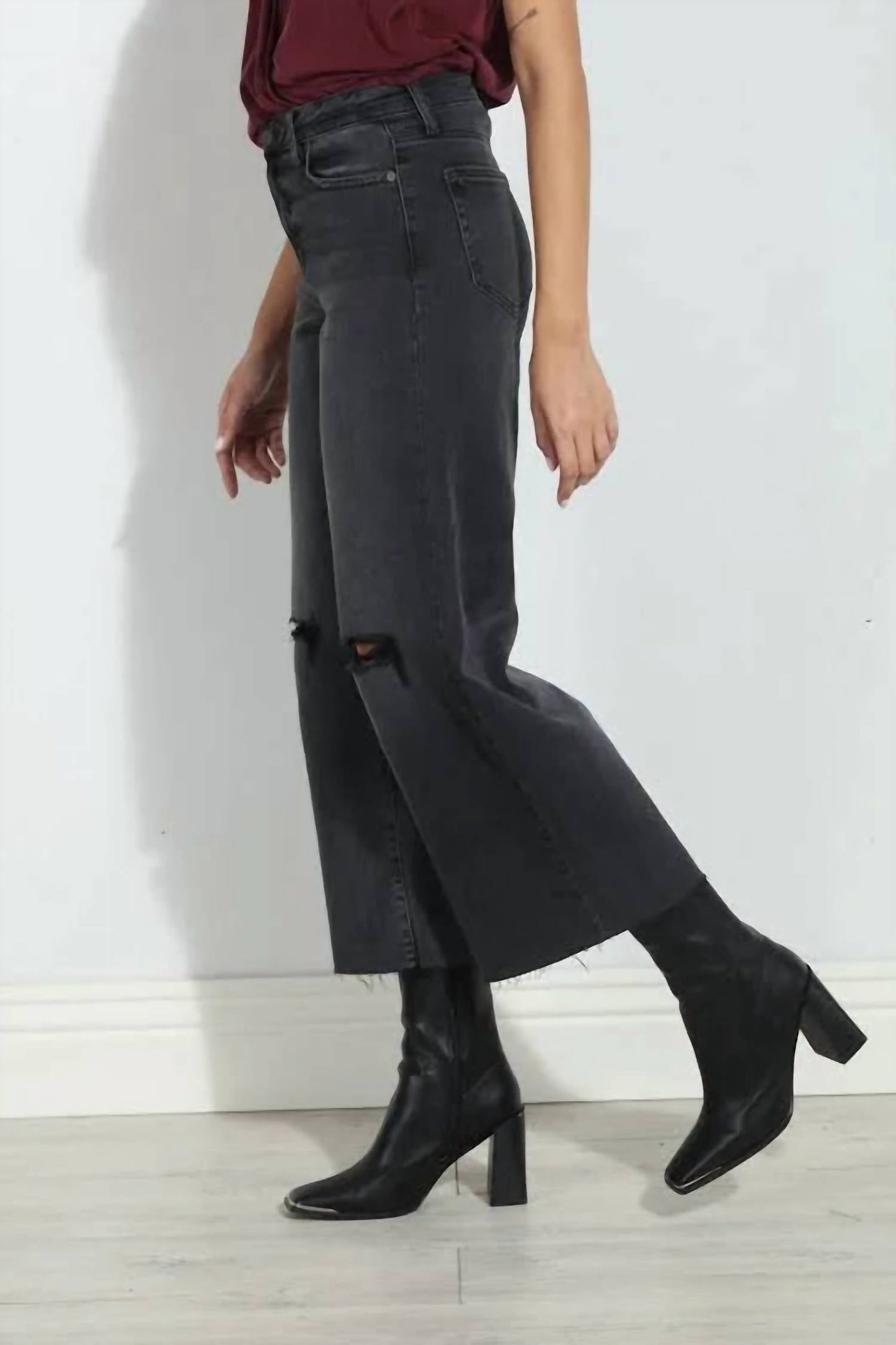 Hidden - Cropped Wide Leg Jeans