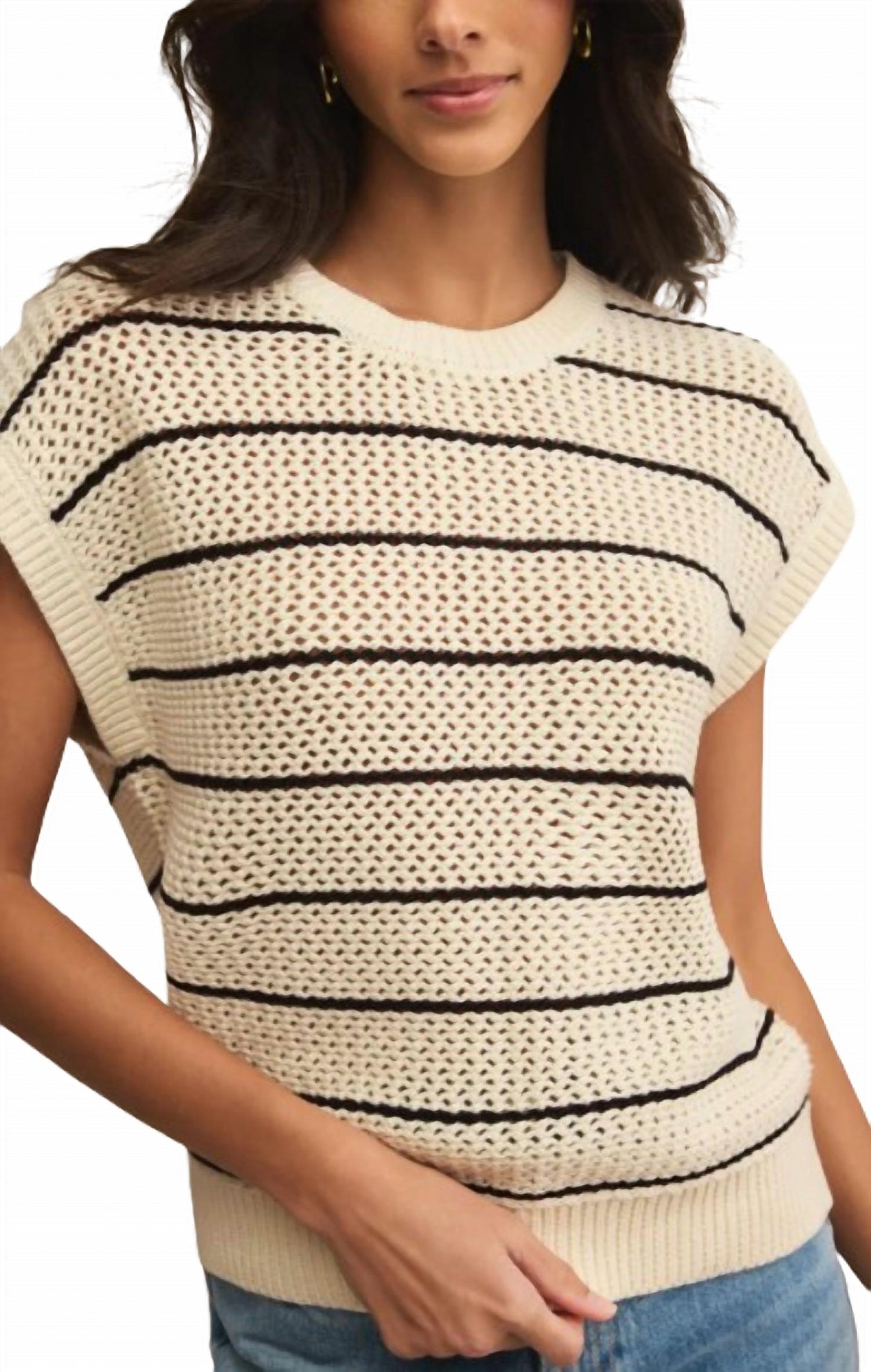 Z Supply - Ines Striped Crochet Sweater