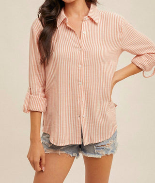 Hem & Thread - Callie Oversized Stripe Button Down Shirt