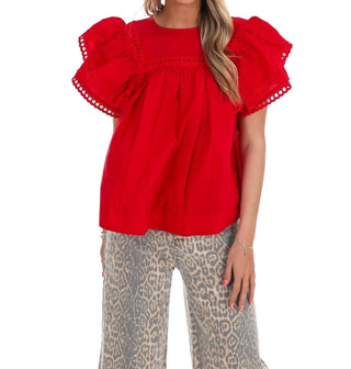 Easel - Golden Hour Poplin Top