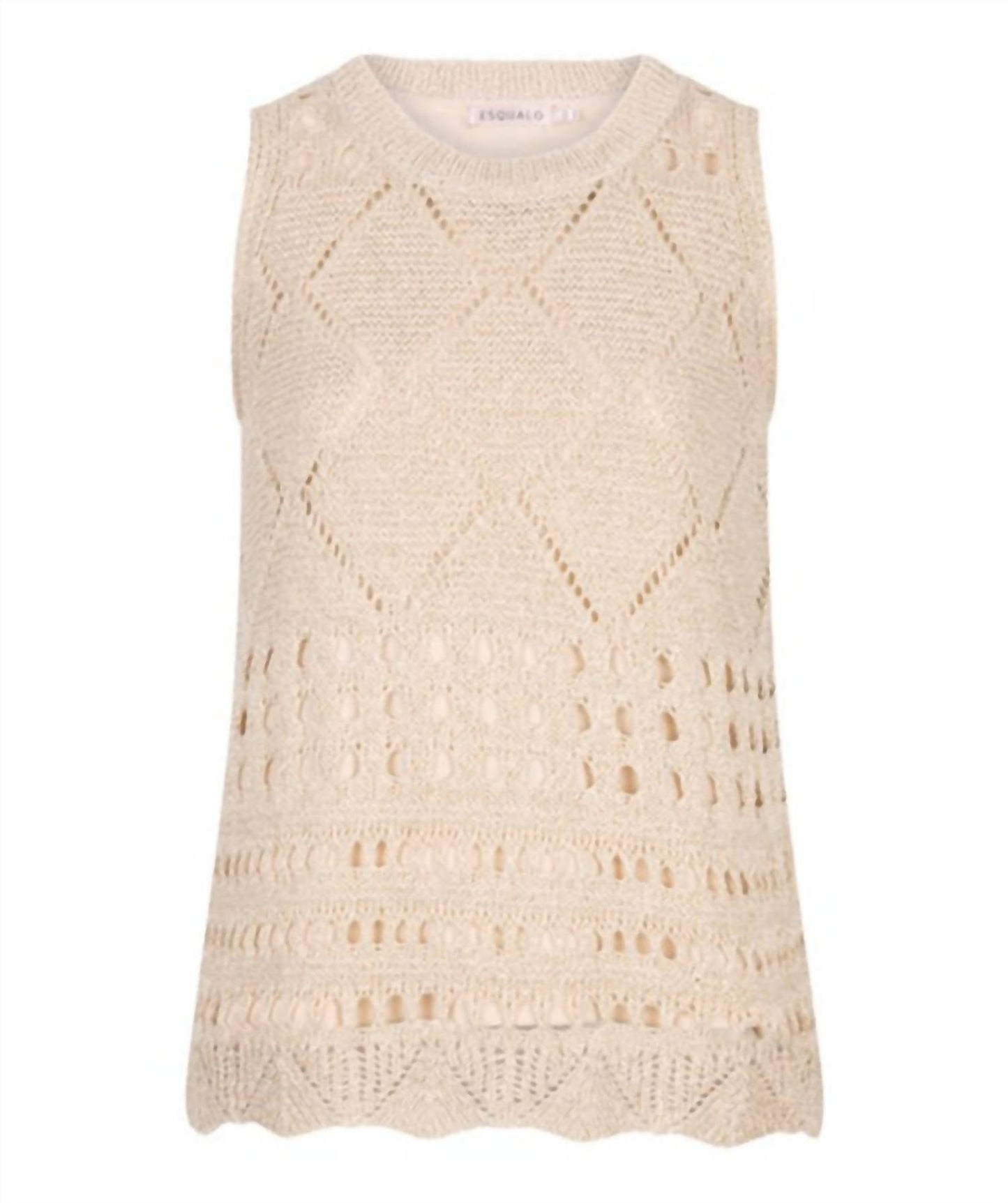 Esqualo - Fancy Open Knit Lurex Tank Top