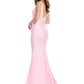 Ashleylauren - V Neck Prom Dress