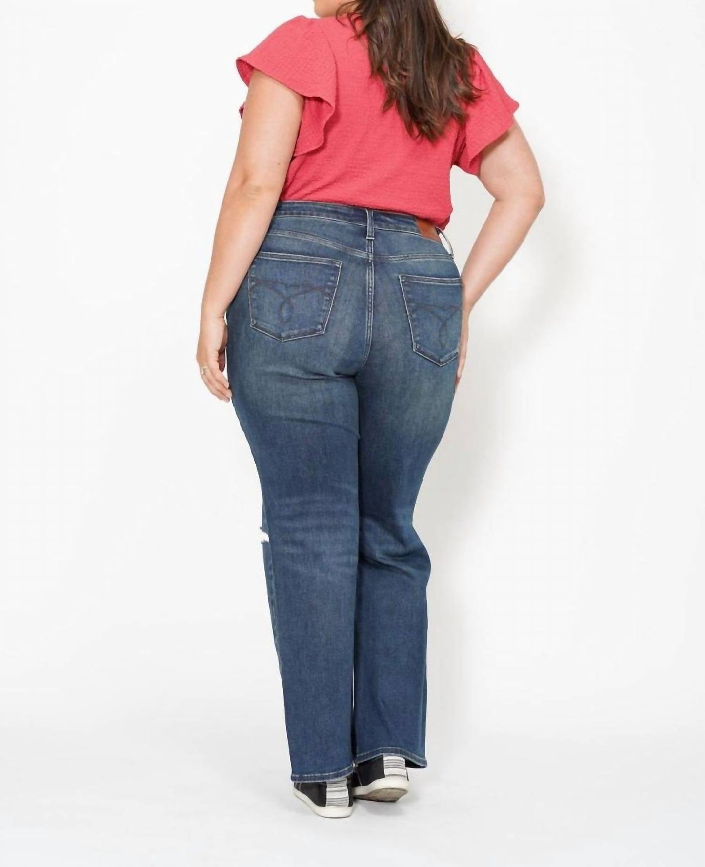 Judy Blue - High Waist Knee Ripped Dad Denim Jeans