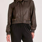Elan - Faux Leather Bomber Jacket