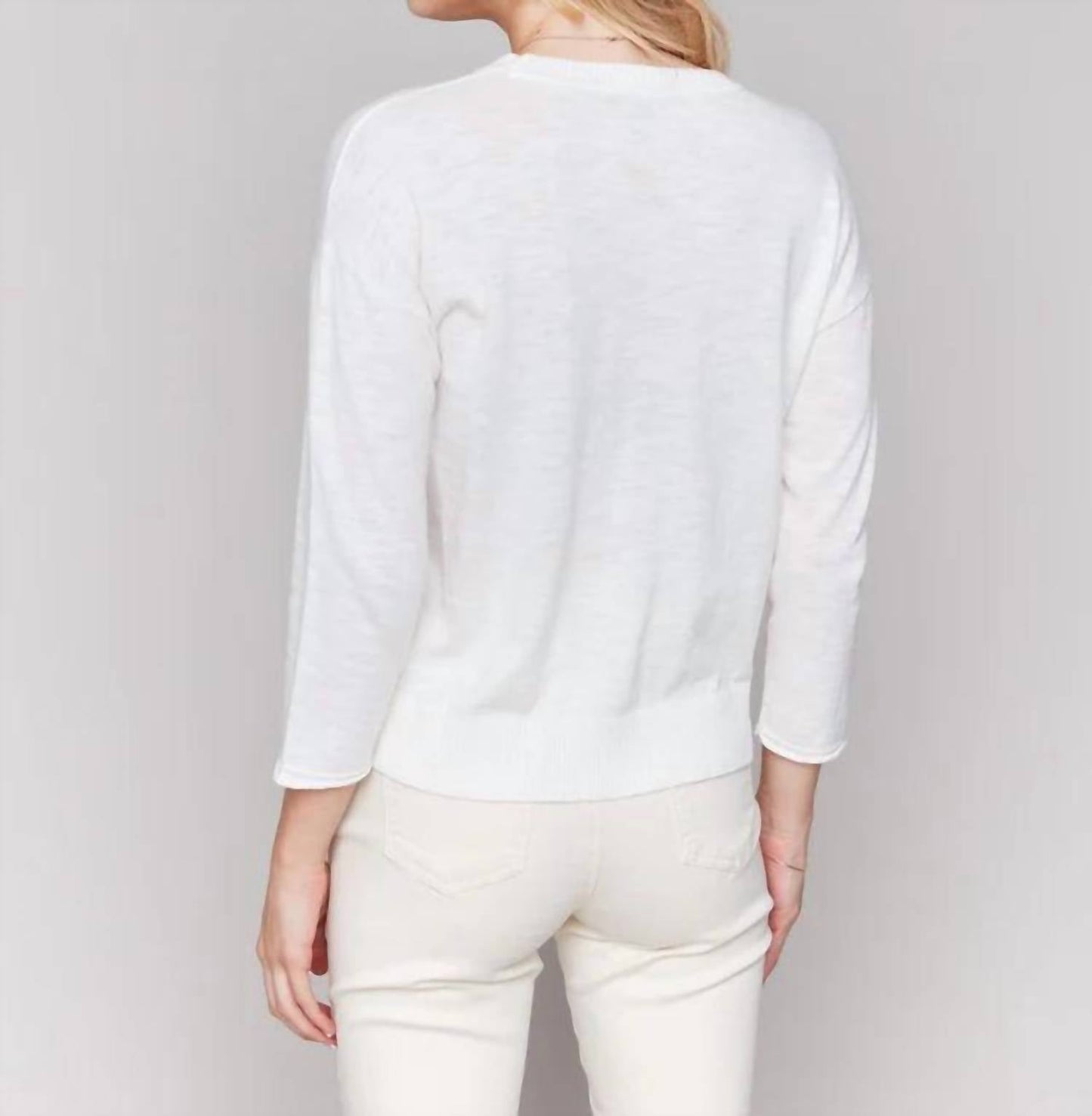 Charlie B - Denim Patch Cotton Sweater