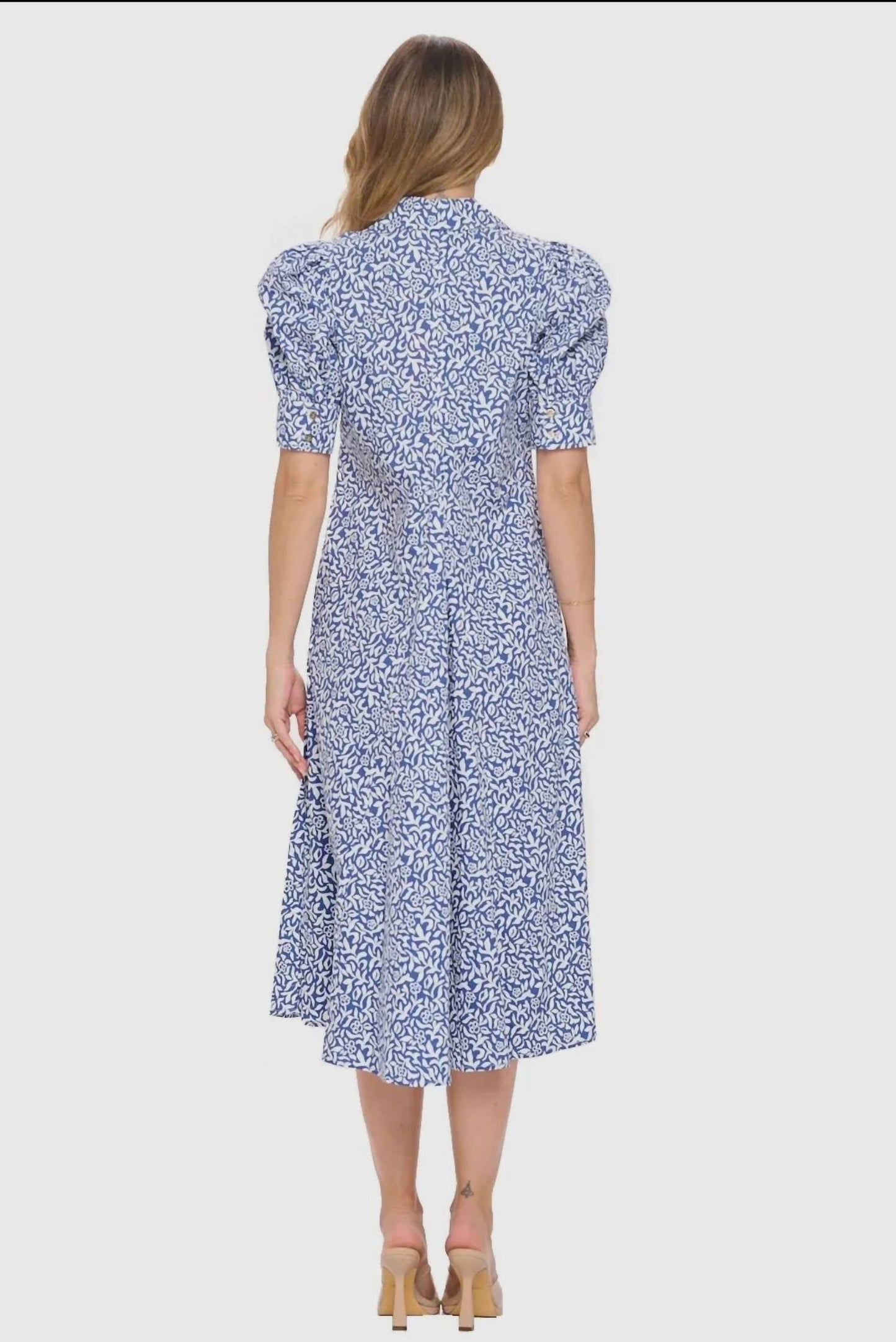 Aryeh - Bubble Sleeve Pleated Dress