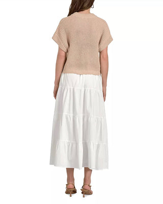 Elan - Mixed Media Sweater Midi Dress