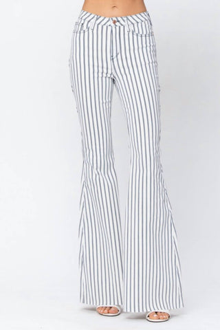 Judy Blue - High Waist Super Flare Pin Stripe Jean