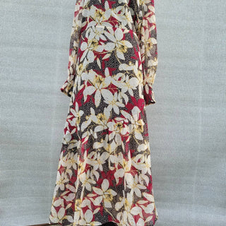 Bar Iii - Floral Long-sleeve Wrap V-neck Dress