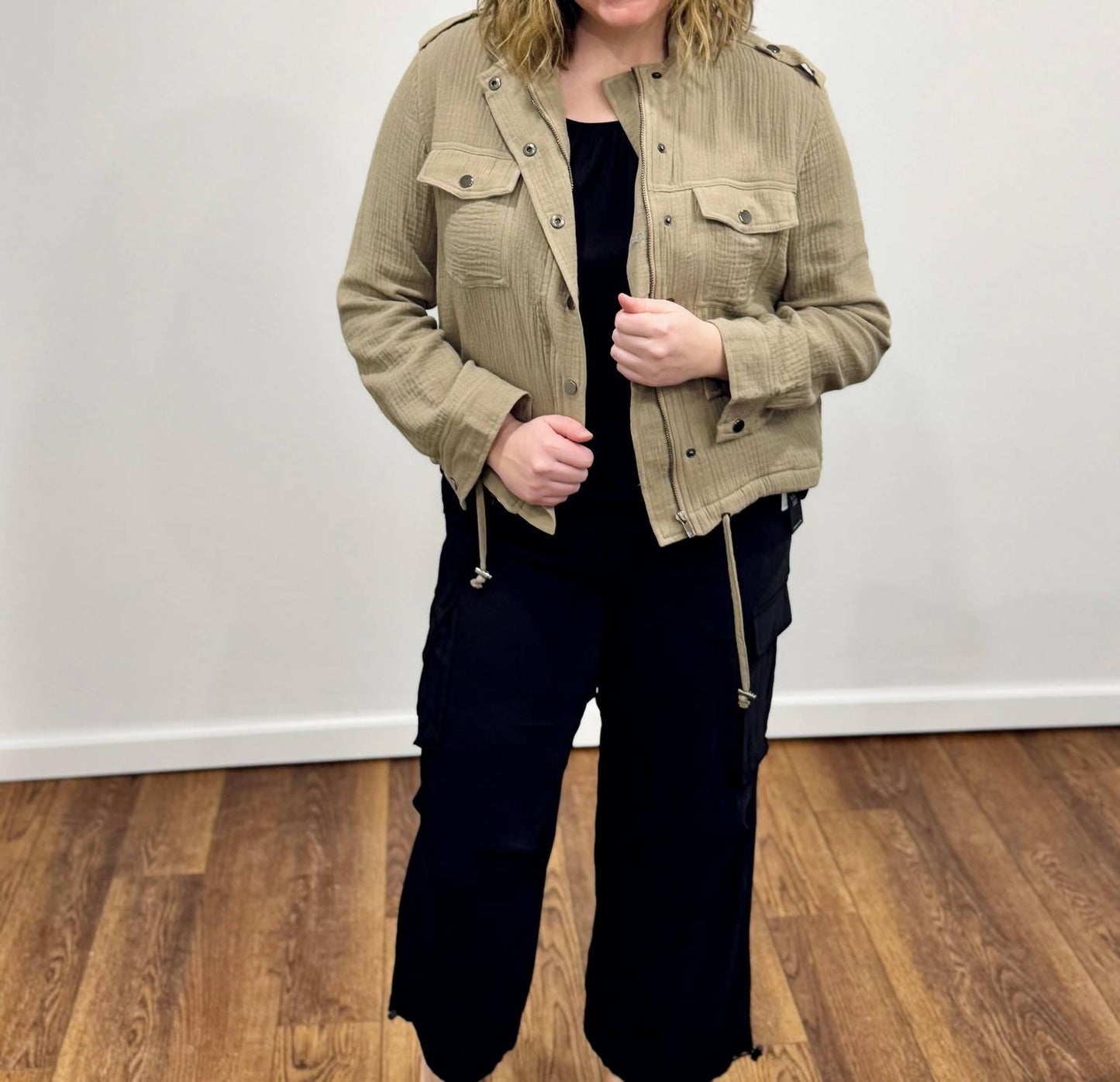 Elan - Gauze Snap Front Jacket