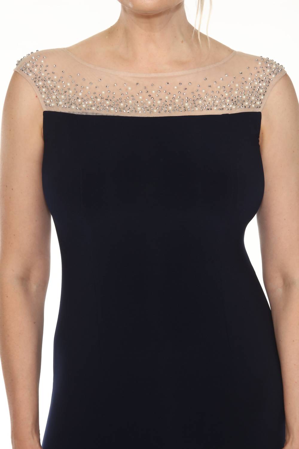 Joseph Ribkoff - Embellished Mesh Yoke Evening Dress