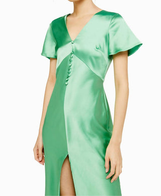Topshop - Angel Sleeve Bias Cut Satin Midi Dress