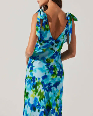 Astr - Allexina Satin Cowl Neck Midi Dress