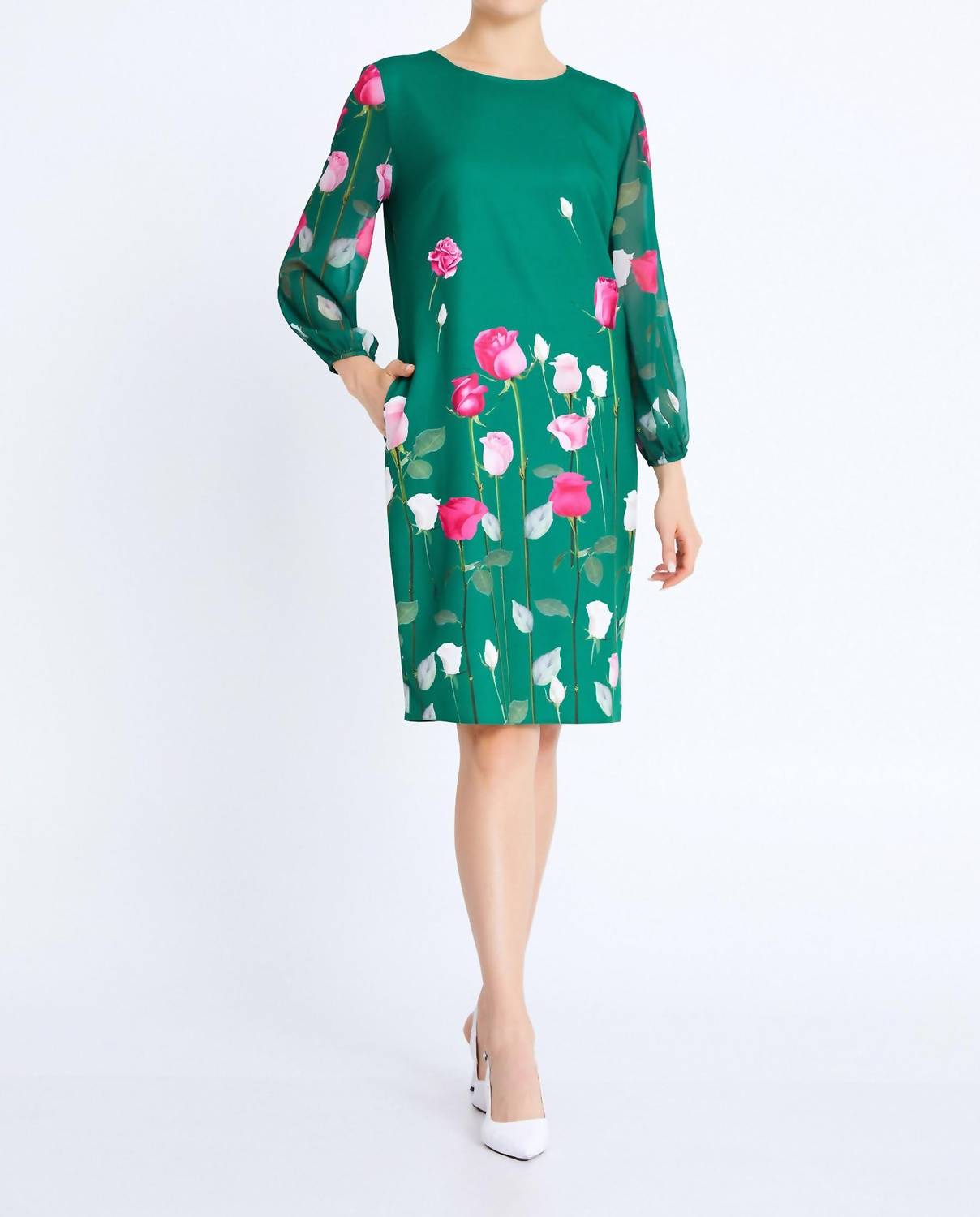 Zaalima Fashion - Long Sleeve Midi Viscose Column Plus Size Casual Dress