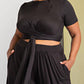 The Curve La - Plus Size Wrap Around Short Sleeve Top And Pants Set