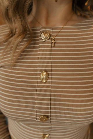 Able - Jewel Button Stripe Top