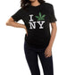 On This Day - Embroidered NY Loves Weed Short Sleeve Sweatshirt
