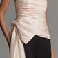 Hutch - Mylie Strapless Ruched Bow Wide-leg Jumpsuit