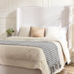Harper Tall Headboard Upholstered Bed in Textured Ivory Canvas