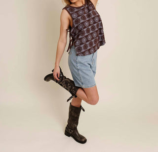 Free People - Faded Gardens Side Tie Top