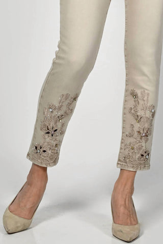 Frank Lyman - Sequin Cut-out Hem Jeans