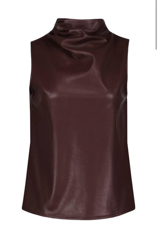 Bishop + Young - Women's Claude Faux Leather Cowl Neck Top