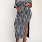 The Curve La - Plus Size Lurex Knit Short Sleeve Top And Skirt Set