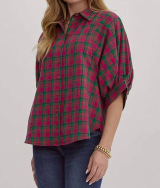 Entro - Making Memories Plaid Blouse