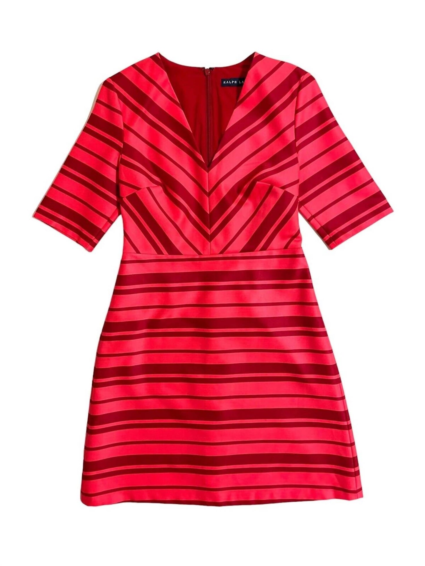 Ralph Lauren - Women's Striped V-neck A Line Dress