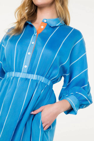 Thml - Stripe Dress With Orange Detail