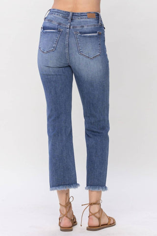 Judy Blue - High Waist Destroyed Straight Cropped Jean