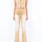 American Bazi - V-cut Ruched Mid Flare Pants