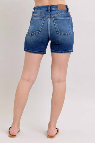 Judy Blue - 2 Button Mid Length Dad Shorts
