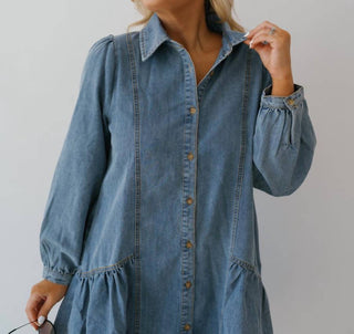 Entro - Long Sleeve Denim Dress