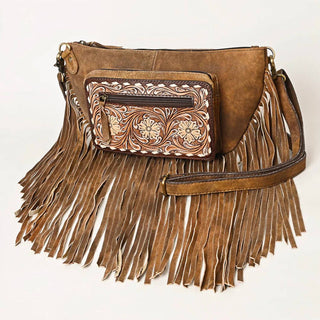 American Darling - Tooled Leather Fringe Crossbody Bag