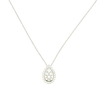 Aamiaa - 0.53 Carat Natural Diamond Pear Halo Cluster Pendant