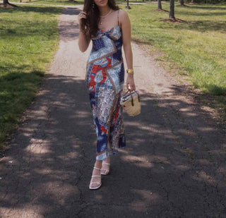 Bailey Rose - Paisley Patchwork Midi Dress