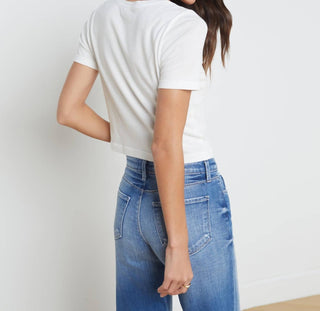 L'Agence - Donna Cropped Crew Neck Tee