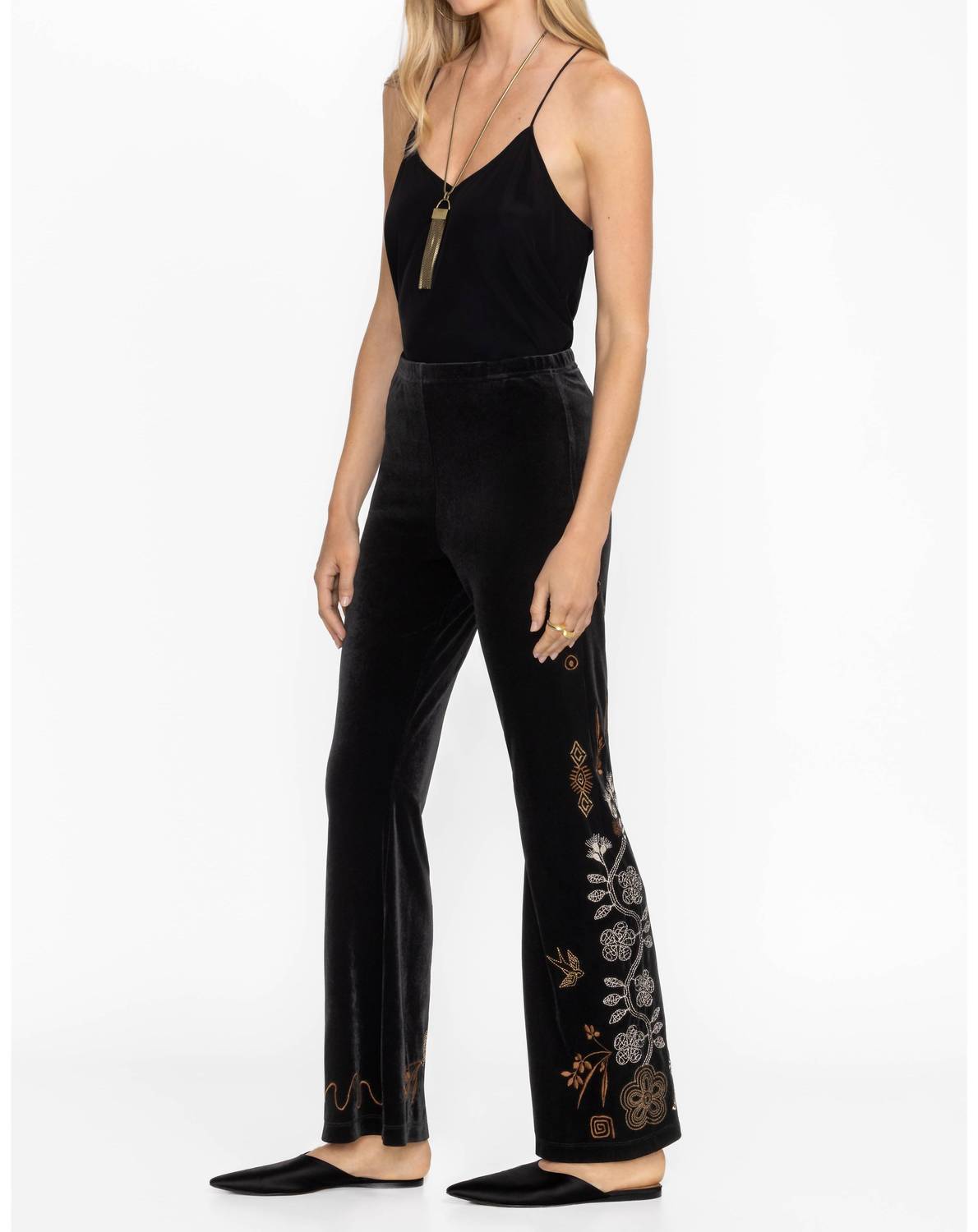 Johnny Was - Jenai Stretch Velvet Baby Boot Legging - Plus