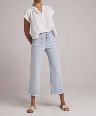 Bella Dahl - Sarah Frayed Hem Wide Leg Crop Jeans