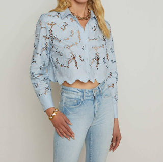 L'Agence - Seychelle Cropped Lace Blouse