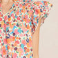 Entro - Floral Ruffle Sleeve Top