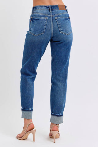 Judy Blue - Mid-rise Boyfriend Jeans With Cuff