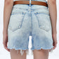 Bayeas - Bella High Rise Button Fly Distressed Denim Shorts
