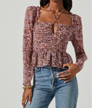 Astr - Toni Strappy Peplum Top