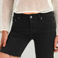 Free People - Avery Denim Bermuda Frayed Hem Shorts Ash Black