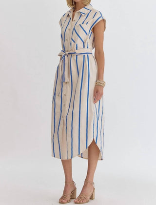 Entro - Neon Stripes Midi Dress