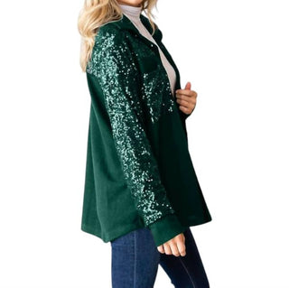 7Th Ray - Sequin Button Down Shacket - Plus
