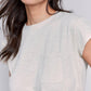 Charlie B - Cap Sleeve Tee with Chest Pocket Detail